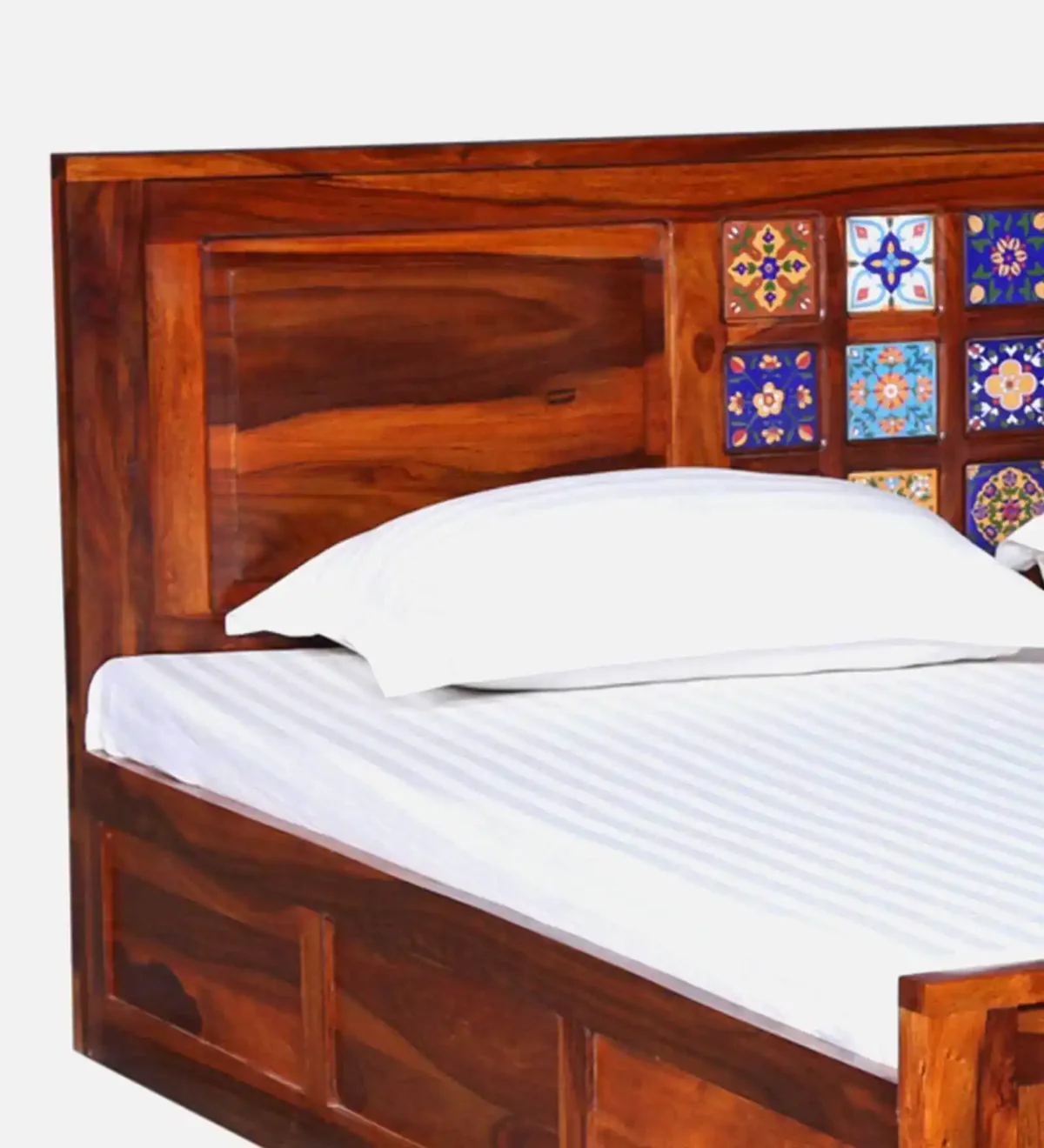 Nova Dream Contemporary Bed Solid Sheesham Wood With Storage - Image 9