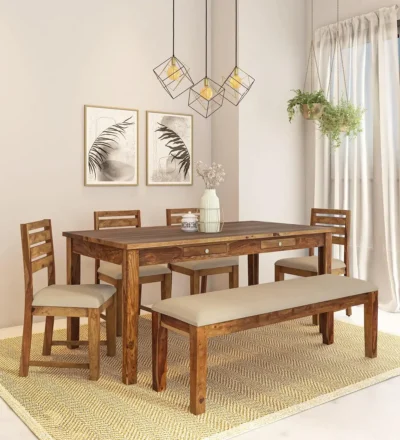 Heavy Wooden Dining Set with Extra Strong Table and Chairs For Kitchen