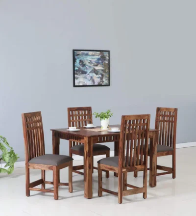 Wooden Dining Set Luxury for Kitchen and Dining Room with Cushioned Chairs