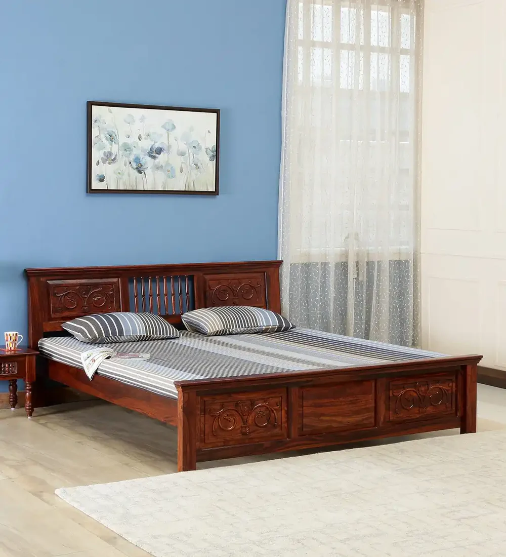 Wooden bed in Bangalore Without Storage By Classic Wood - Image 2