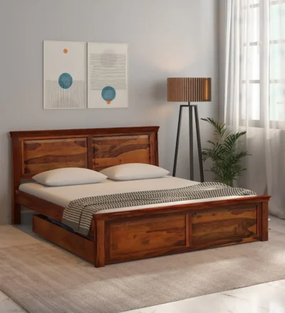 Sanishka Wooden Storage Bed With Drawer By Classic Wood