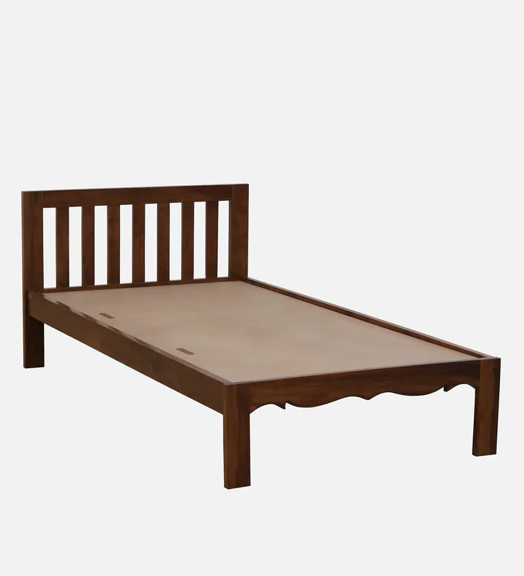 Vintage Sheesham Single Bed with Carved Footboard By Classic Wood - Image 4