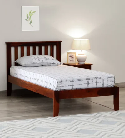 Light Weight Single Bed in Sheesham with Simple Design By Classic Wood