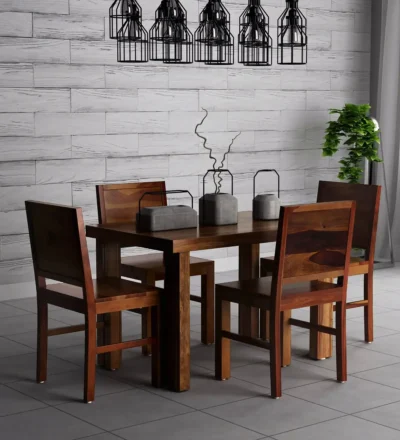Classic Dining Set with Bench Seating and Sheesham Wood Table Design