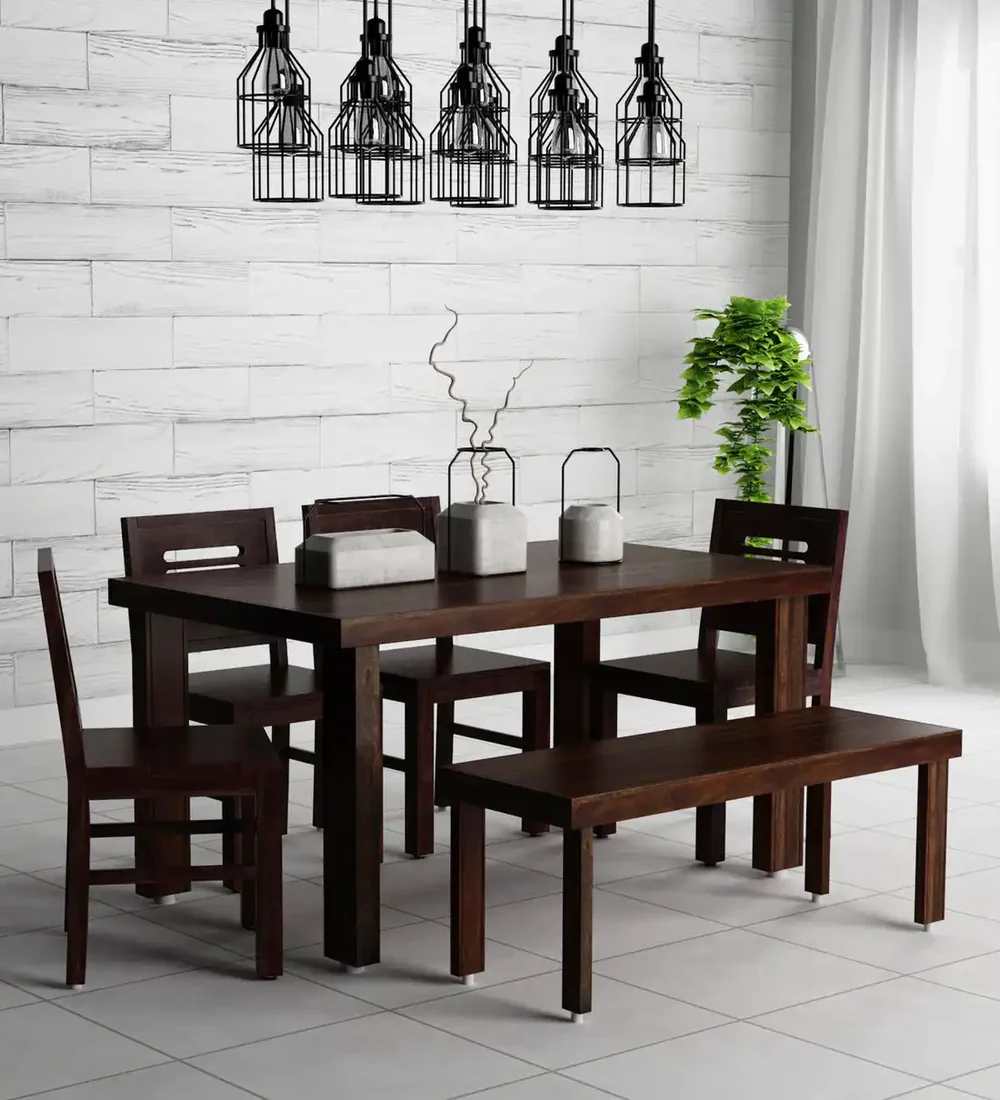 Durable Solid Dining Set for Long Term Use with Rich Wood Grain Texture - Image 6