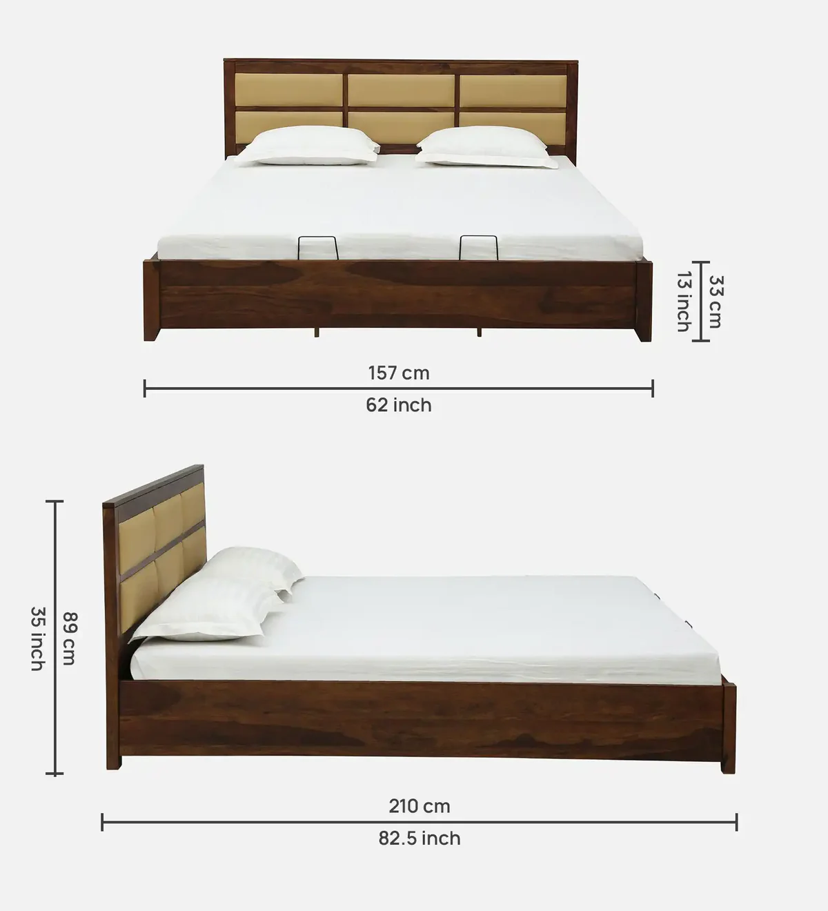 Grain Solid Wood Bed Hydraulic Storage By Classic Wood - Image 3