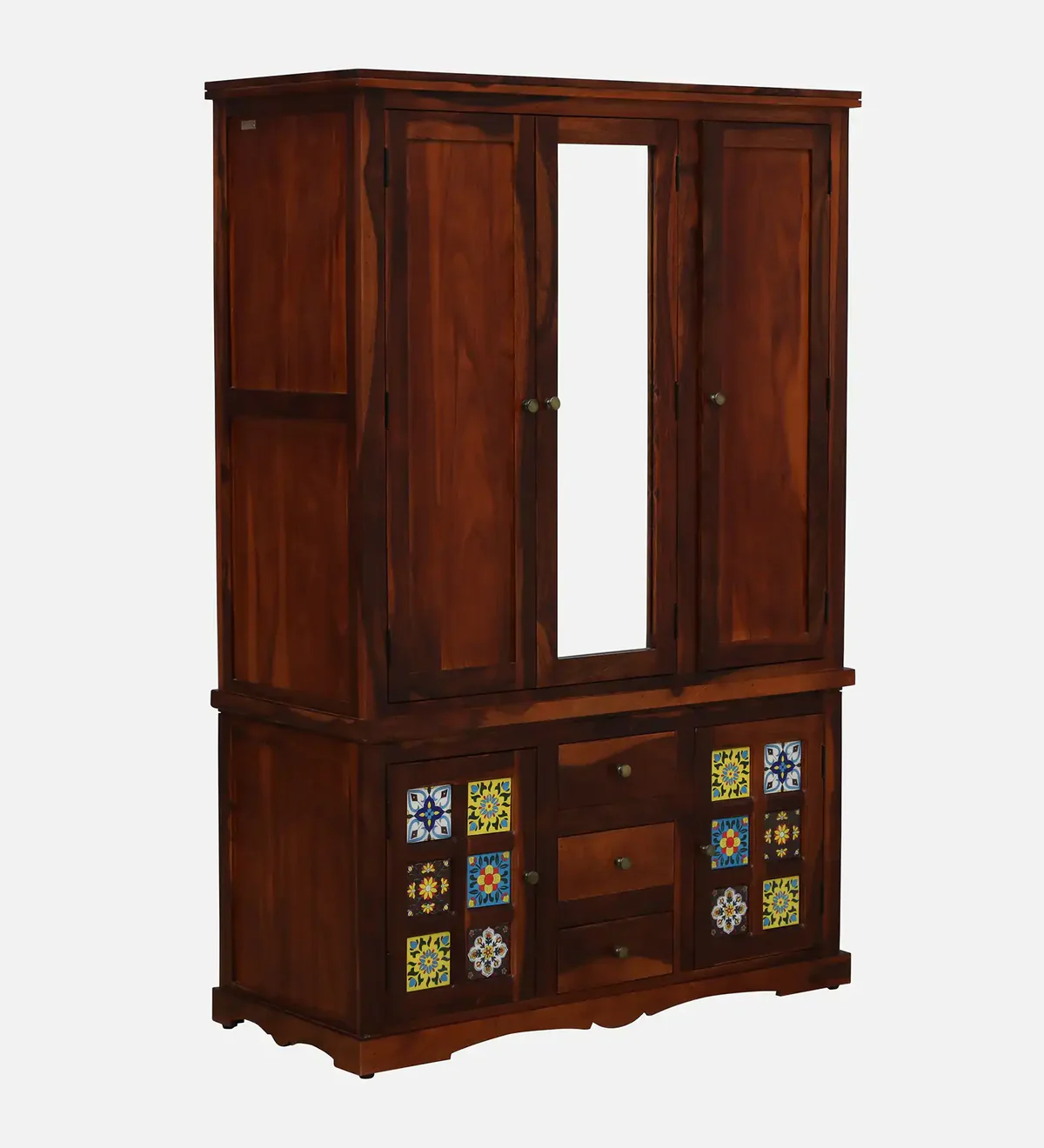 Solid Sheesham Wood Wardrobe 3 Door for Bedroom By Classic Wood - Image 8