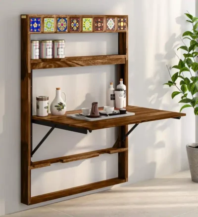 Sheesham Wood Dining Table with Chairs for Compact Family Dining Room