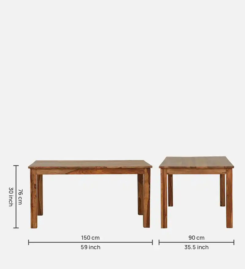 Modern Dining Table with Rectangular Top and Rich Wooden Grain Pattern - Image 4