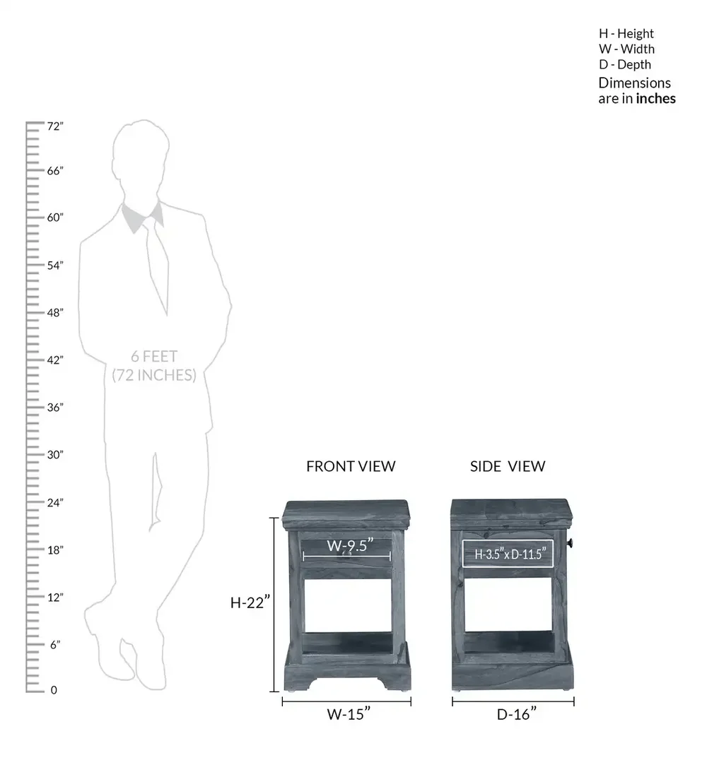 Premium Wooden Bedside Table By Classic Wood - Image 3