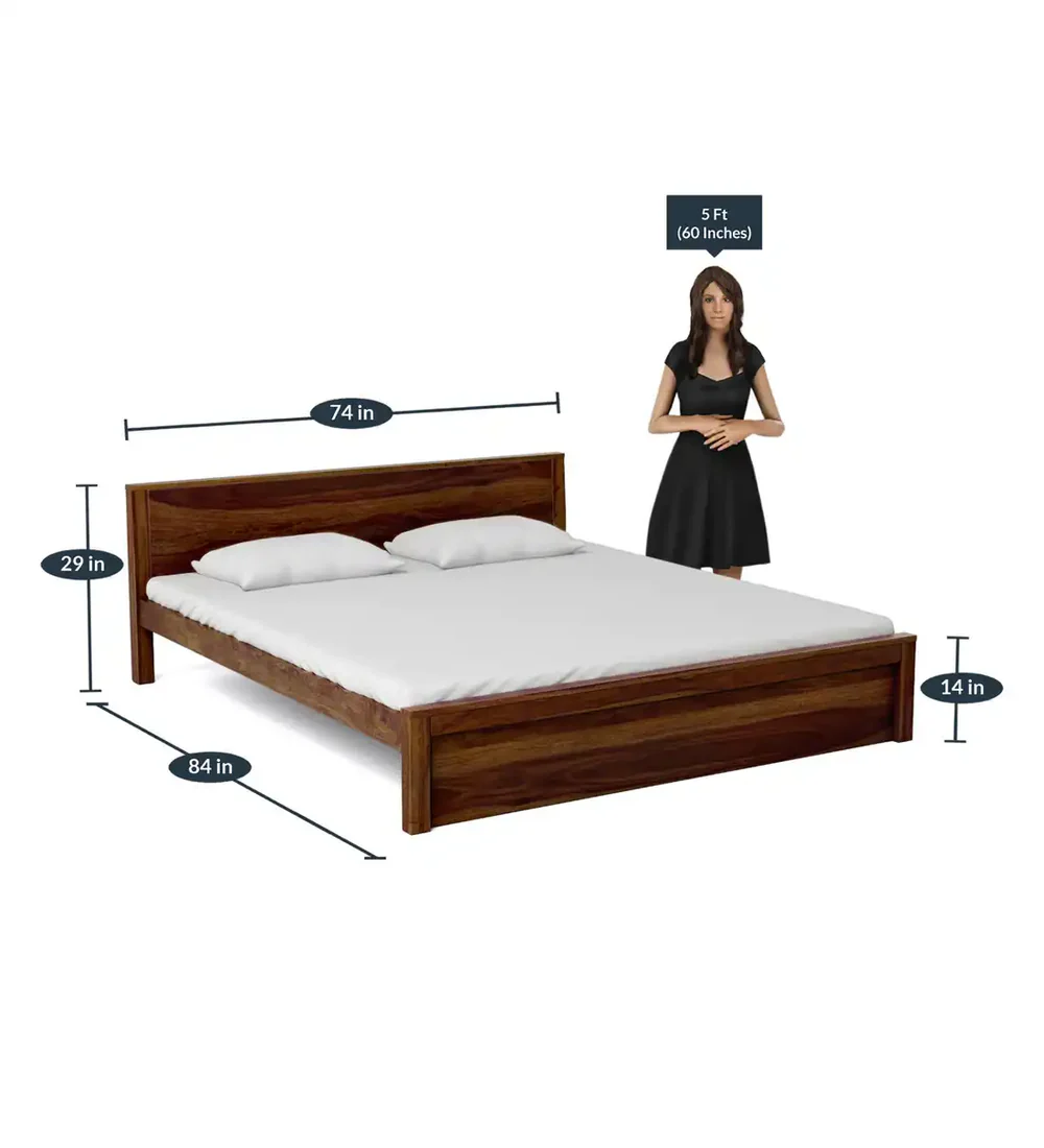 Premium Wooden Bed Frame with Designer Headboard By Classic Wood - Image 3