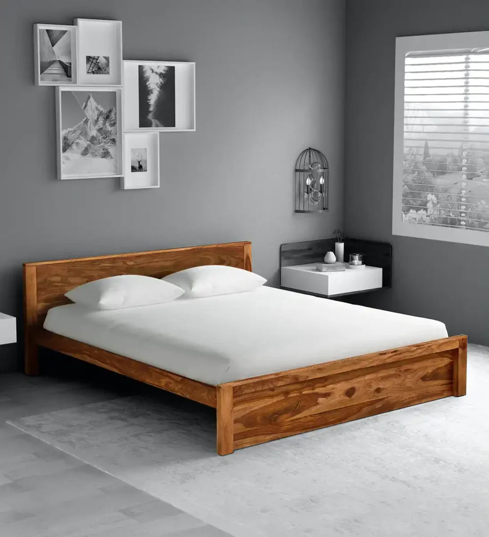 Premium Wooden Bed Frame with Designer Headboard By Classic Wood - Image 4
