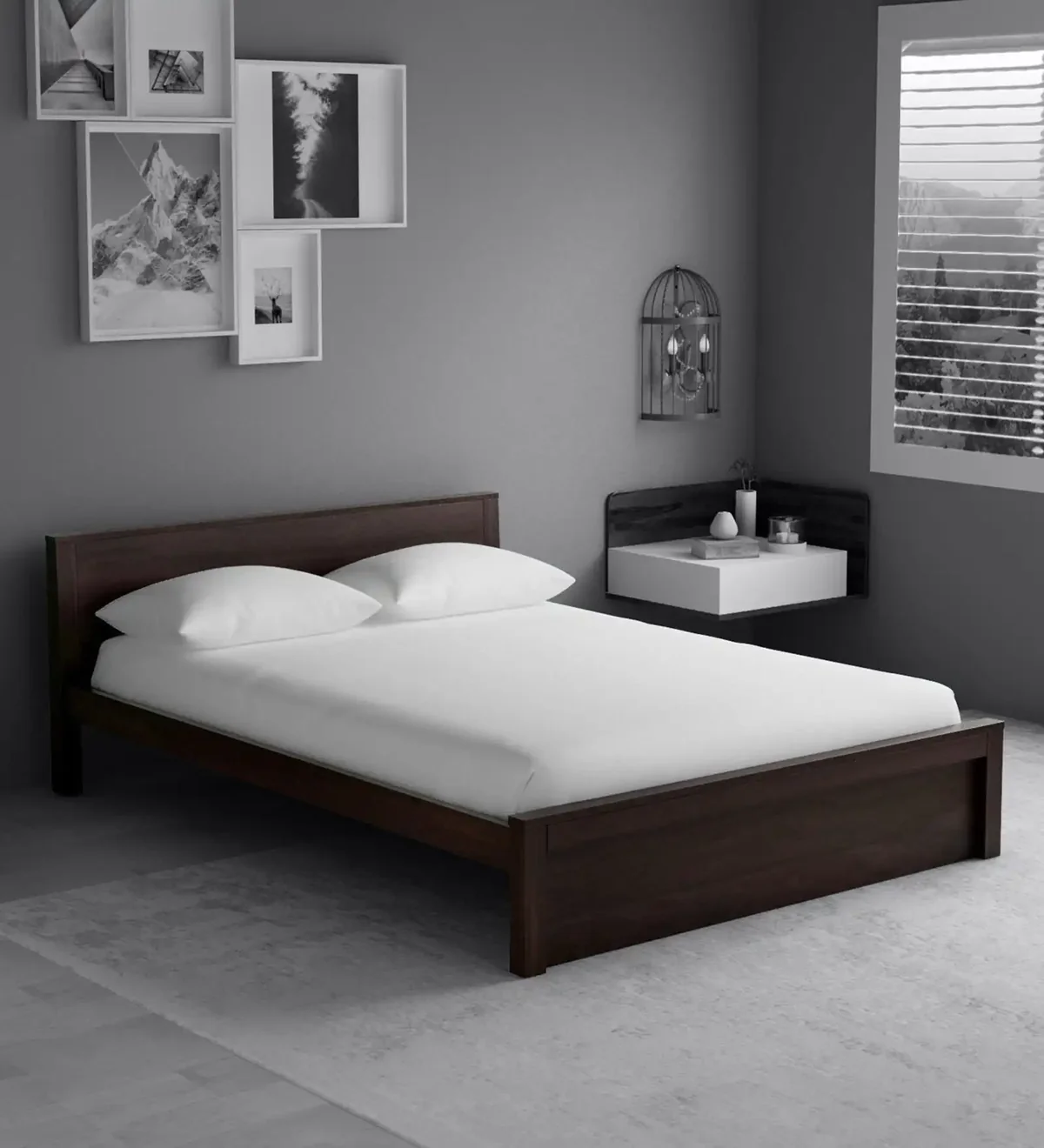 Premium Wooden Bed Frame with Designer Headboard By Classic Wood - Image 5