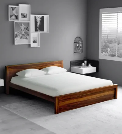 Premium Wooden Bed Frame with Designer Headboard By Classic Wood