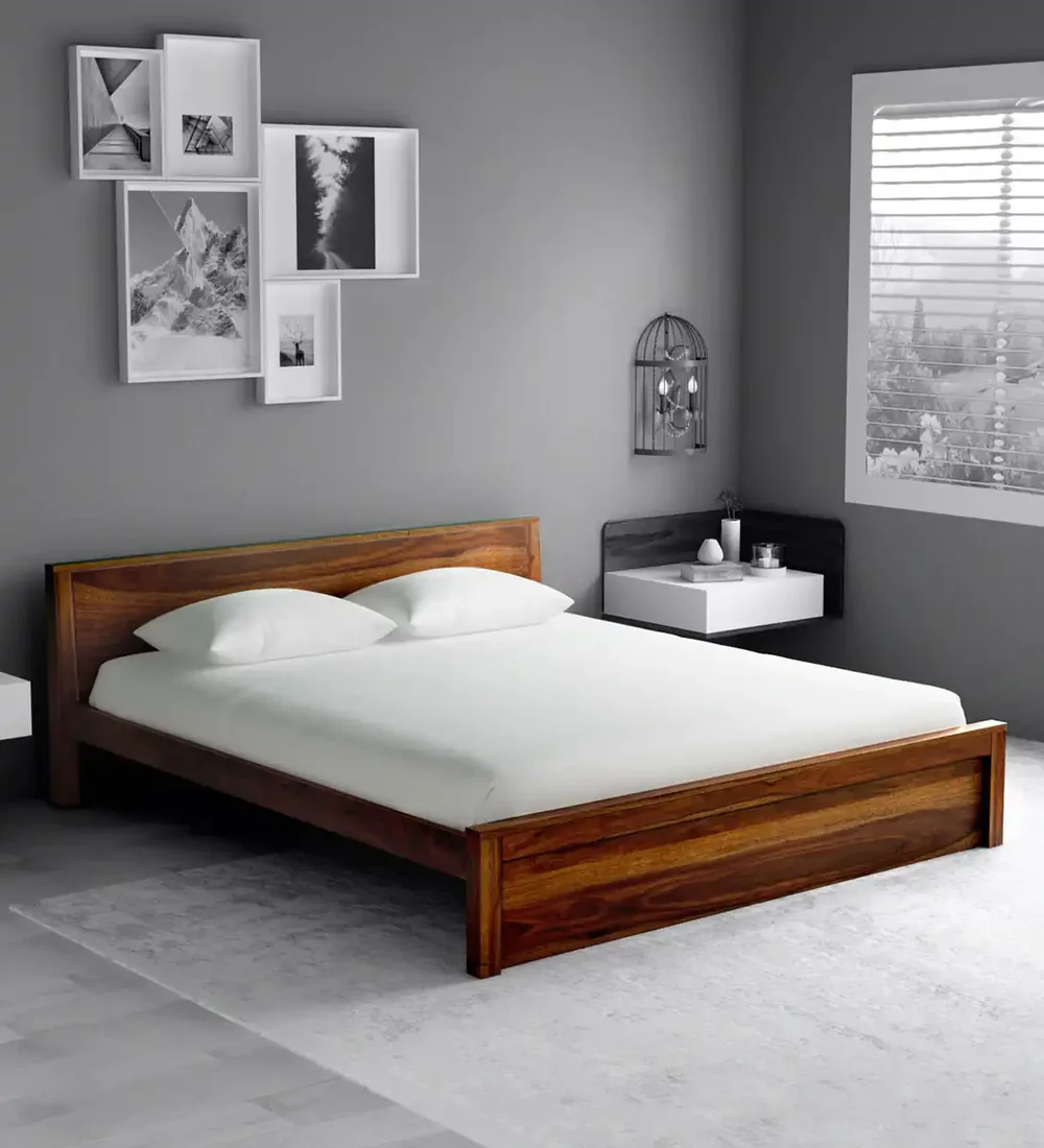 Premium Wooden Bed Frame with Designer Headboard By Classic Wood