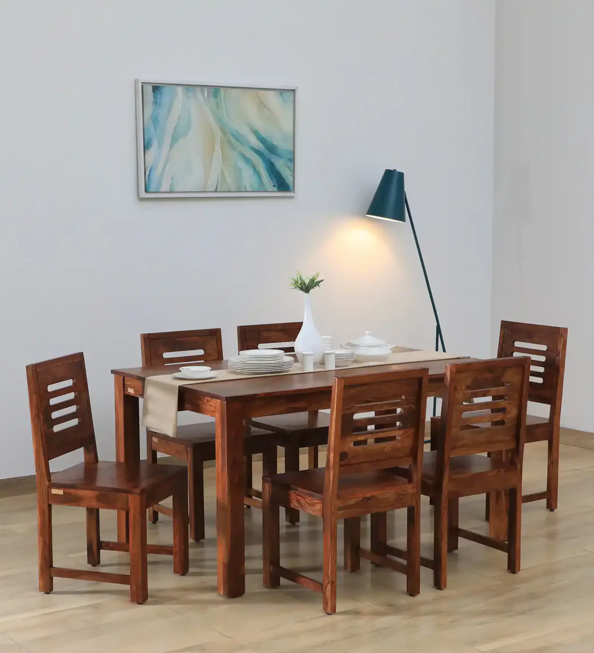 Solid Wood 6 Seater Dining Table Set By Classic Wood - Image 10