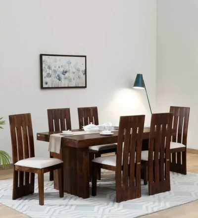 Compact Dining Set 6 Seater for Small Apartment with Space-Saving Table and Seats