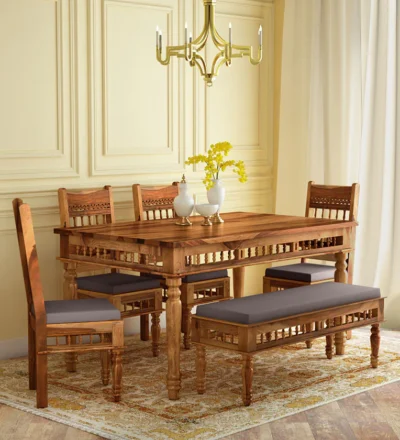 Sturdy Hardwood Dining Set for Daily Use Sheesham Wood For Home