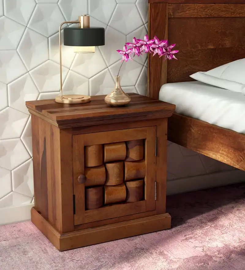 Rating Solid Wood Sheesham Bedside Table - Image 2