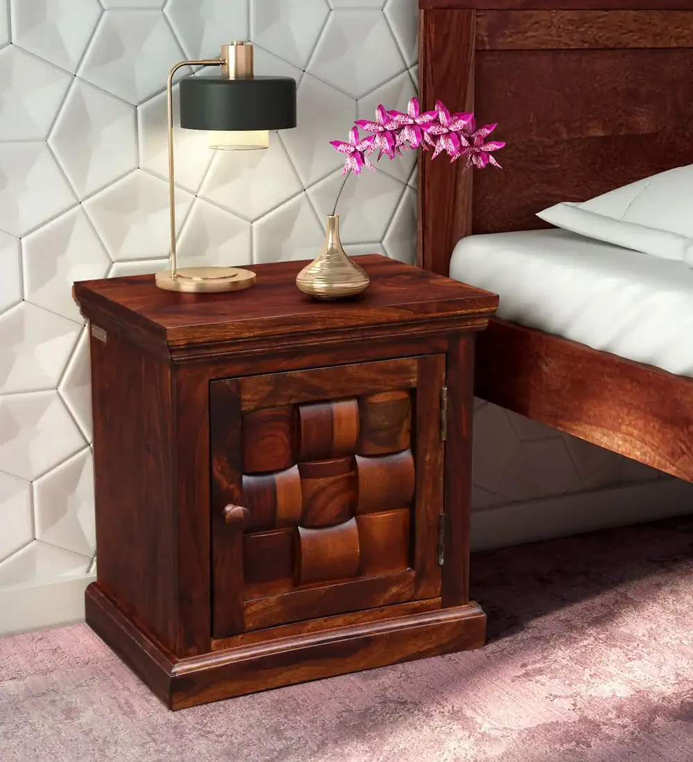 Rating Solid Wood Sheesham Bedside Table - Image 5