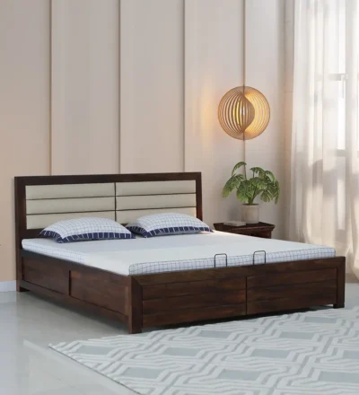 Roscow Sheesham Wood Bed Hydraulic Storage For Bedroom By Classic Wood