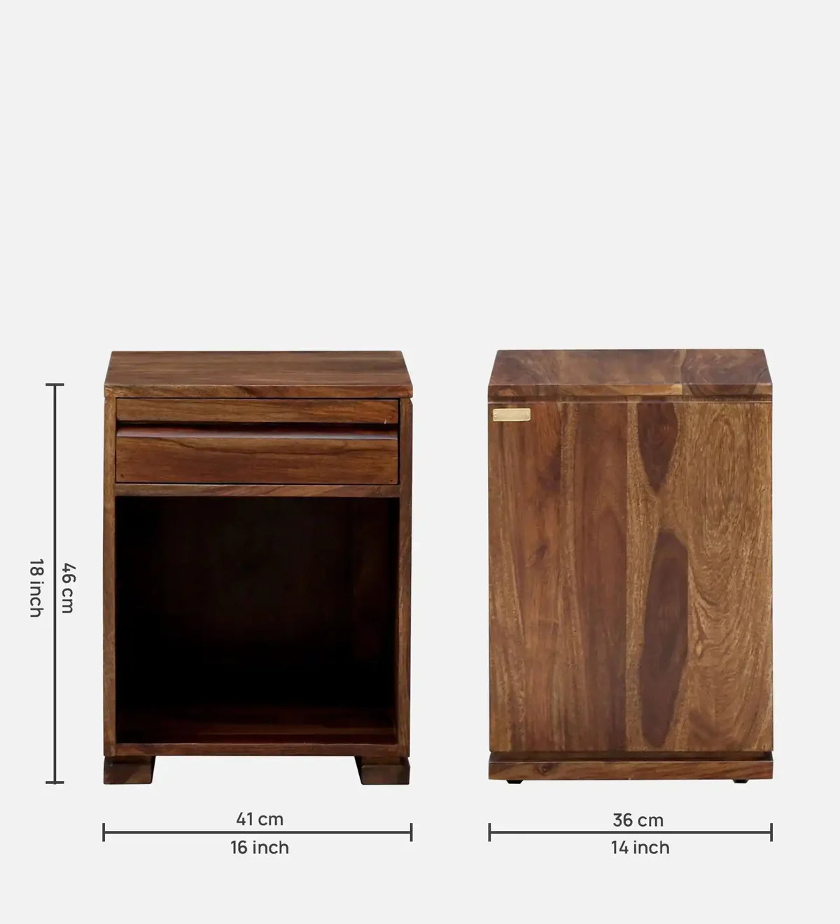 Roscow Solid Wood Nightstand Bedside Table - Image 3