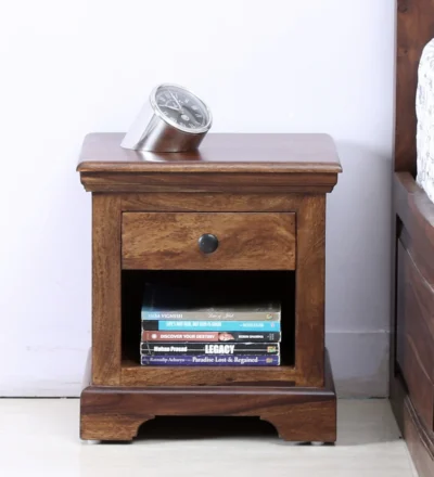 Auryn Wooden Bedside Table With Drawer By Classic Wood