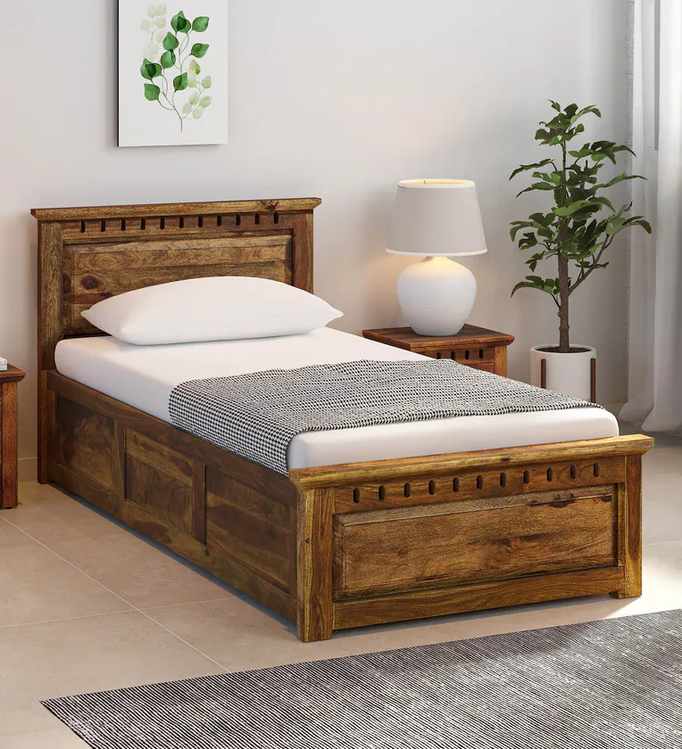 Affordable Sheesham Single Bed with Simple Design and Finish By Classic Wood