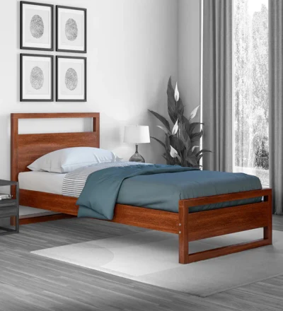 Wall-Side Wooden Single Bed in Sheesham for Small Bedrooms By Classic Wood