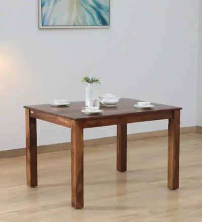 Elegant Dining Table for Four with Cross Leg Design and Smooth Texture
