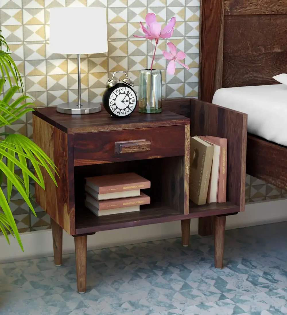 Vexo Solid Wood Bed Side Table - Image 2