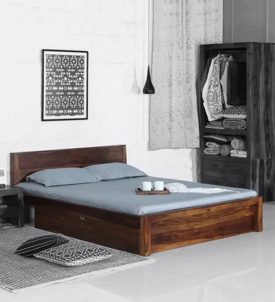 Flux Storage Bed Solid Wood with Drawer By Classic Wood