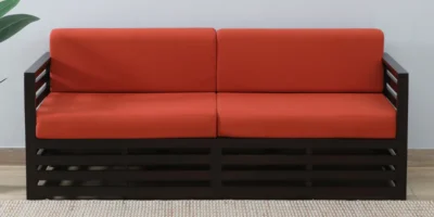 Spacious Three Seater Sofa with Fabric Upholstery and Solid Wood Frame