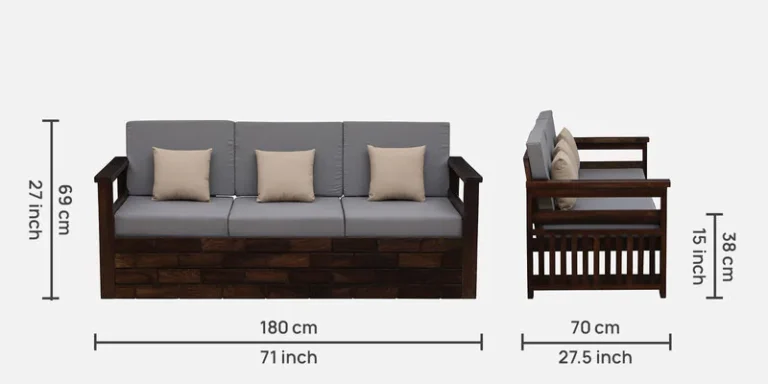 Modern 3 Seater Sofa with Armrests and Comfortable Deep Seating - Image 3