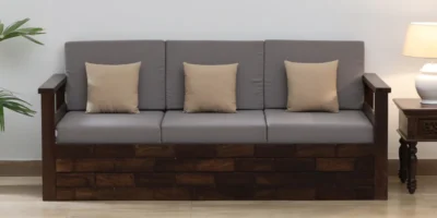 Modern 3 Seater Sofa with Armrests and Comfortable Deep Seating