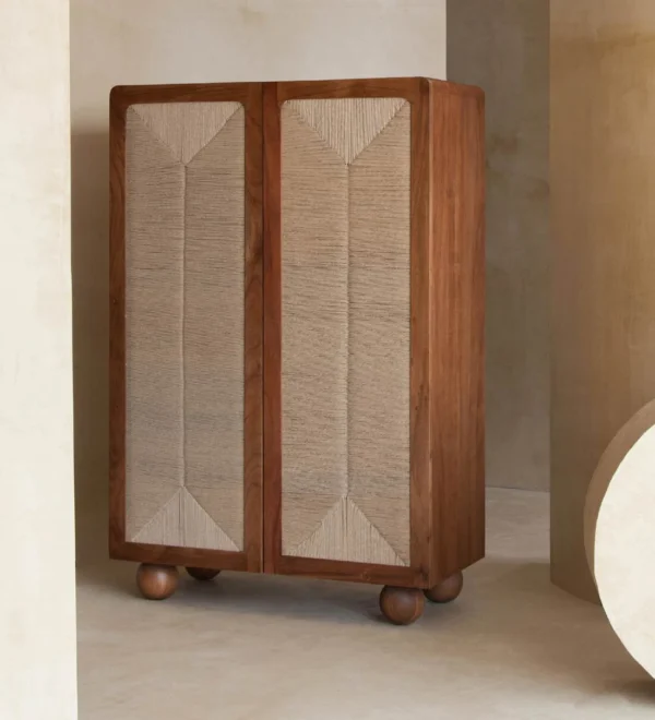 Antique Sheesham Wood Almirah with Brass Fittings By Classic Wood