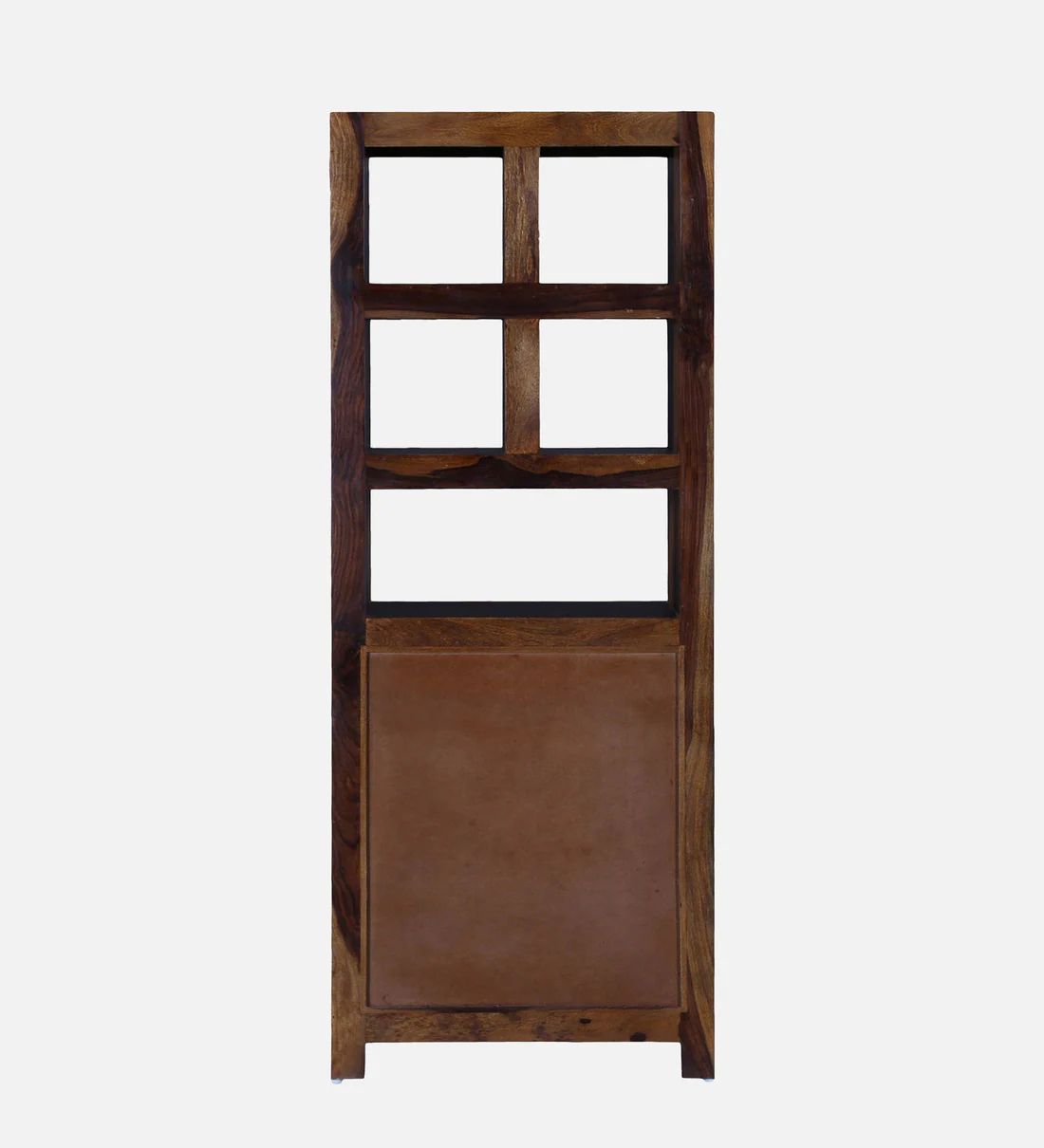 Tall Sheesham Bookshelf with Multiple Shelves and Traditional Indian Design - Image 9