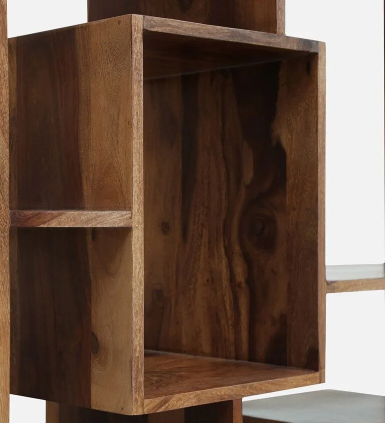 Compact Sheesham Bookshelf with Bottom Storage Drawer and Open Display - Image 5