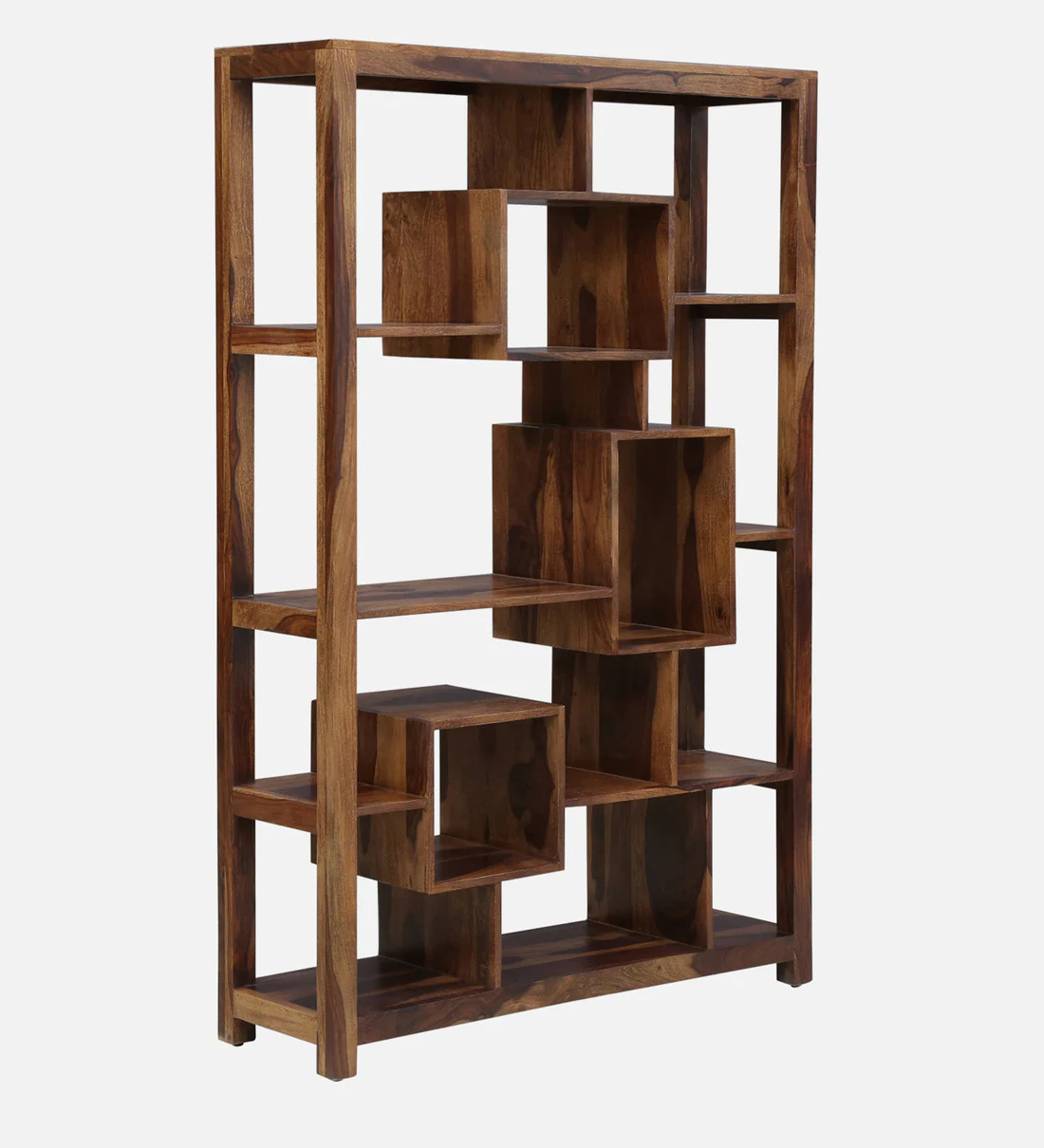Compact Sheesham Bookshelf with Bottom Storage Drawer and Open Display - Image 4