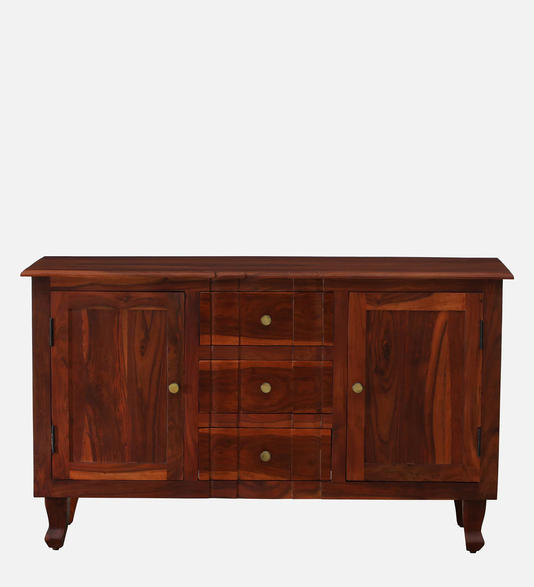 Solid Sheesham Sideboard with Smooth Drawer Pulls and Storage Drawer Units - Image 4