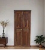 Tall Wardrobe in Sheesham Wood with Double Door and Storage By Classic Wood