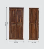 Tall Wardrobe in Sheesham Wood with Double Door and Storage By Classic Wood - Image 3