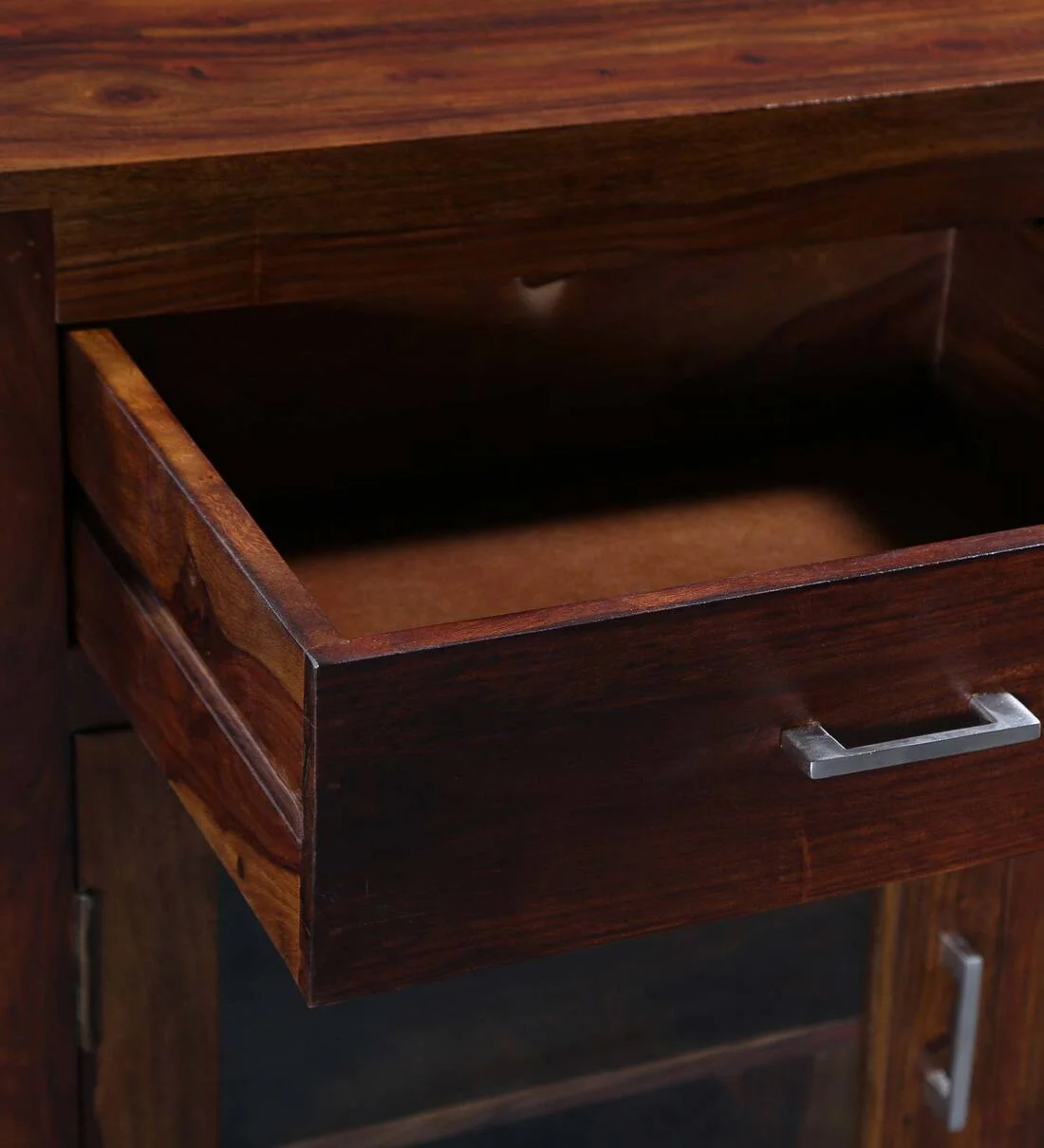 Premium Wooden Crockery Unit with Glass Front and Ample Internal Storage - Image 12