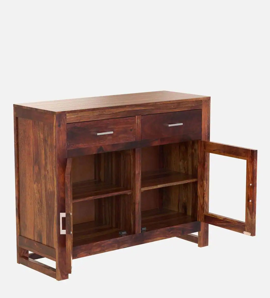 Premium Wooden Crockery Unit with Glass Front and Ample Internal Storage - Image 4