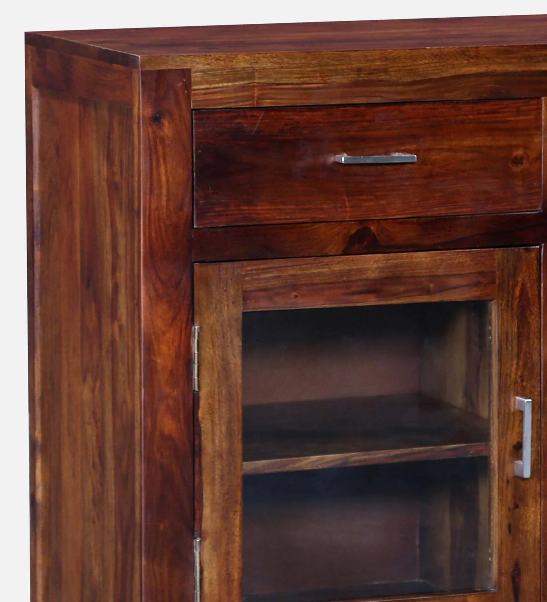 Premium Wooden Crockery Unit with Glass Front and Ample Internal Storage - Image 11