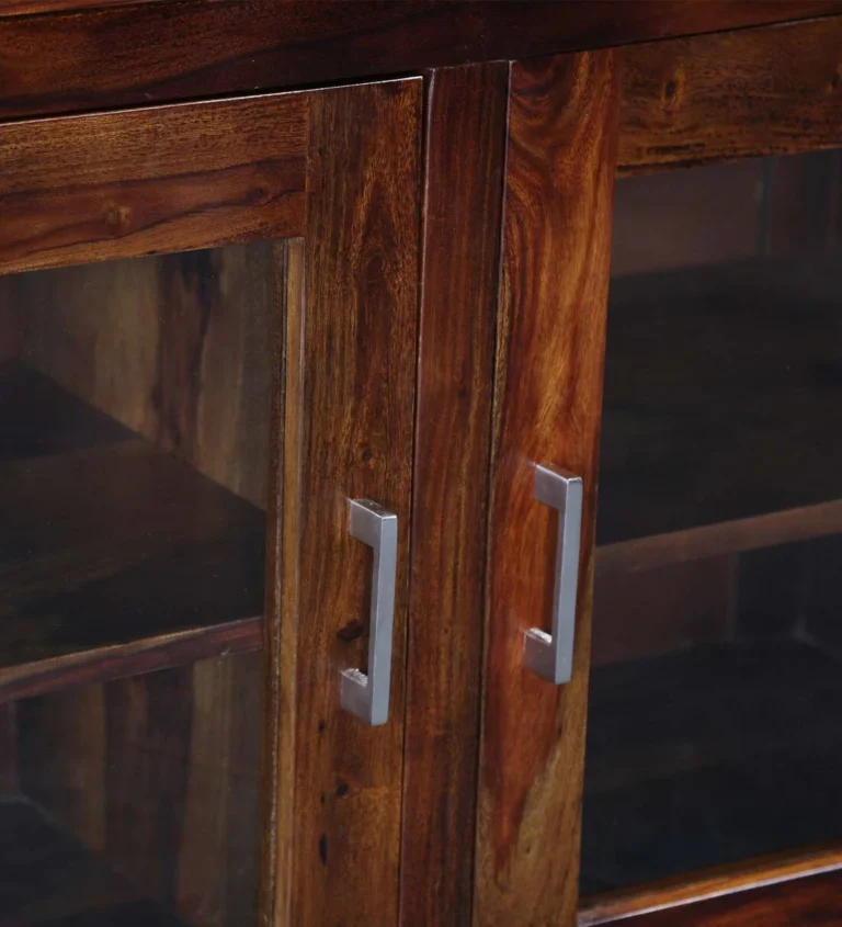 Premium Wooden Crockery Unit with Glass Front and Ample Internal Storage - Image 8