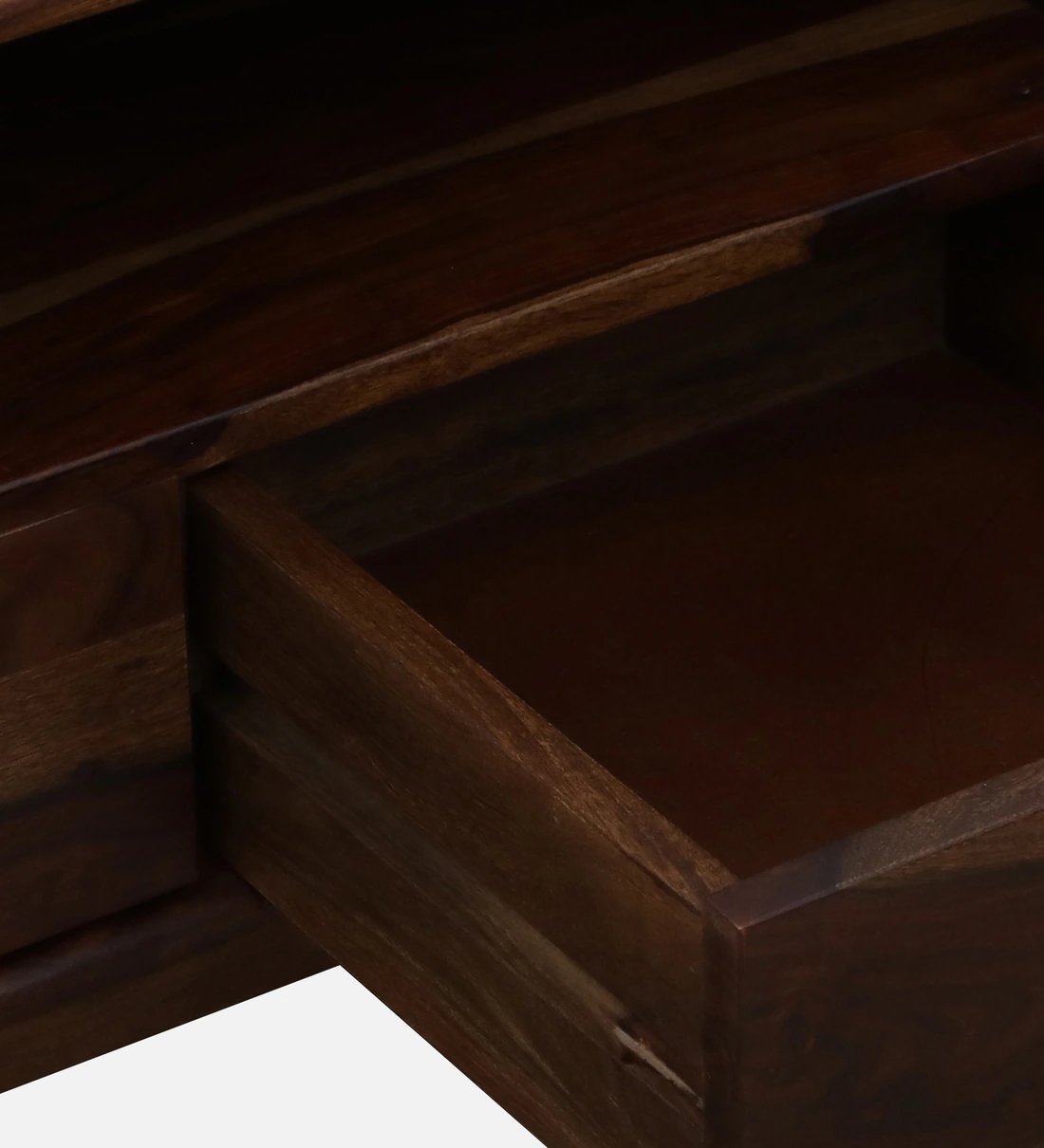 Sheesham Wood TV Stand with Sliding Doors and Open Display Shelf - Image 9