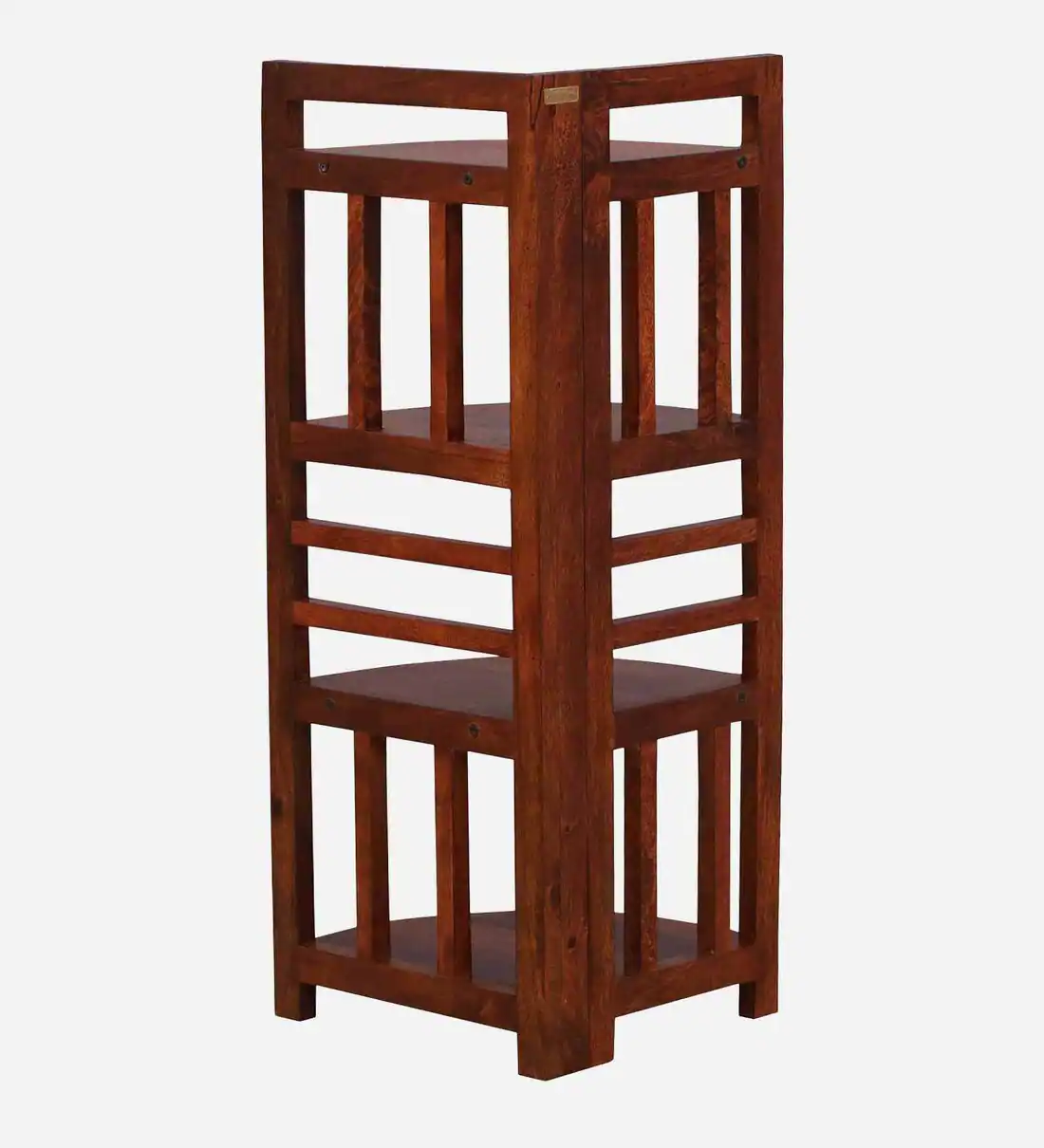 Classic Sheesham Wooden Bookcase with Solid Back Panel and Sturdy Frame - Image 4