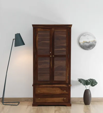 Urban Wardrobe in Sheesham Wood with Double Hanging Rods By Classic Wood