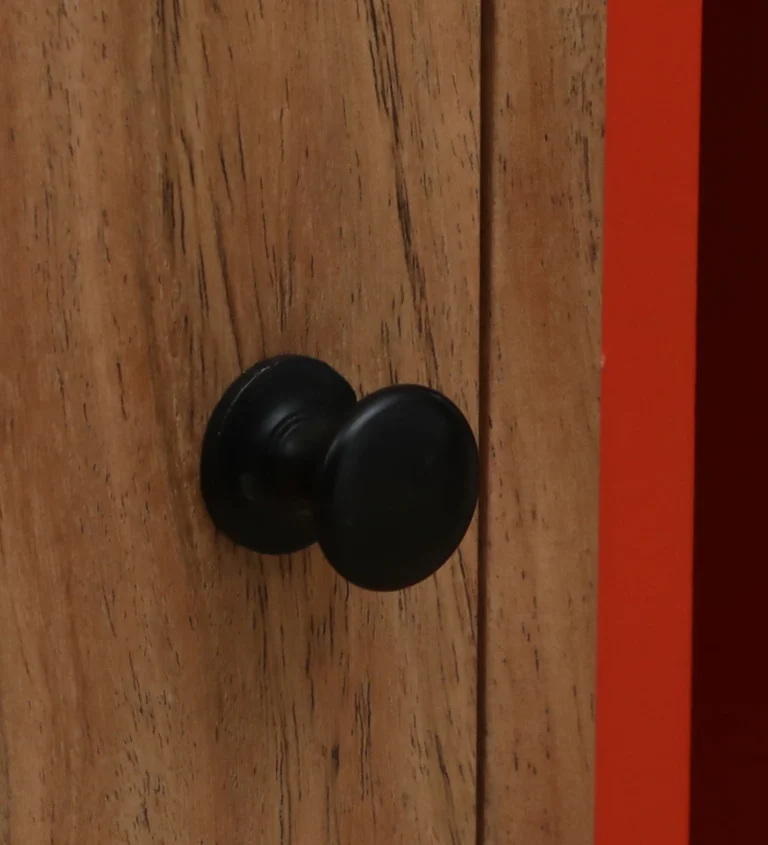 Rustic Teak Sideboard with Carved Panels and Wide Storage Compartments1 Darwer - Image 10